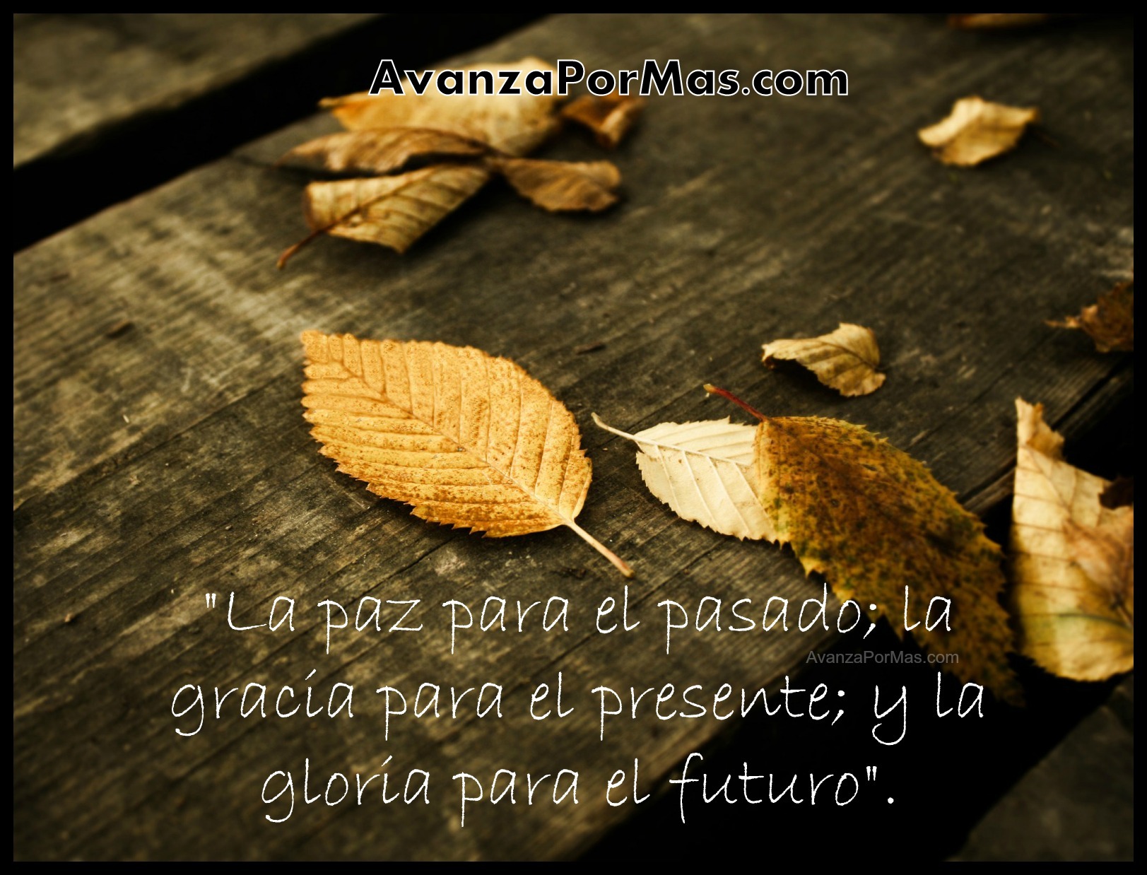 POSTAL "La paz para el pasado la gracia para el presente y la gloria para el futuro " Imágenes Cristianas
